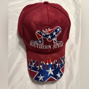 Red Southern Style Cap with woman silhouette  Embroidered Design Rally hat